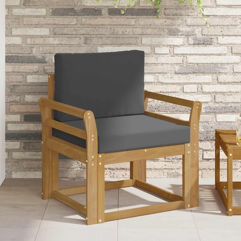 vidaXL Sofá de exterior Poliéster Blanco y Antracita (1/5)