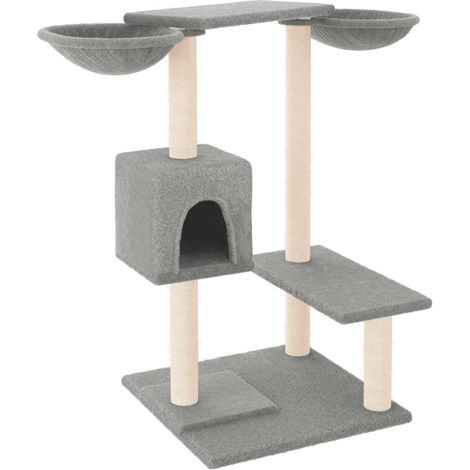 Tiragraffi per gatti mobile torre arrampicata giocattolo tiragraffi piattaforma da arrampicata con tiragraffi trasparente 82 cm grigio 020022725