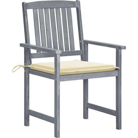 Maison Exclusive - Sedie da Giardino con Cuscini 8 pz in Massello di Acacia Grigie