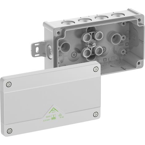 Spelsberg Abzweigkasten, Schutzart IP66, max. Leiterquerschnitt 2,5², Schlagfestigkeit IK07, Schutzklasse II, Ui 1000V AC, Ui 1000V DC, DLG, VDE, halogenfrei, 80240301