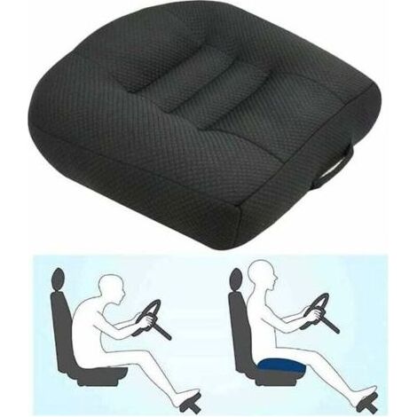 MODOU - Coussin Voiture rehausseur, Coussin d'élévation de siège de Voiture pour le soulagement et le Confort avec Maille Respirante, Augmente le Champ de Vision de 12cm (Noir) (1/4)