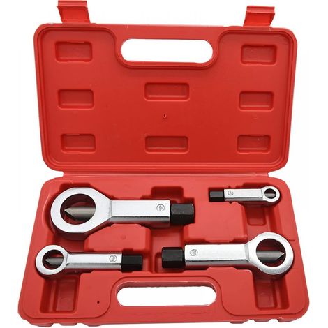 Nut Splitter - 4-Piece Set For Rusted Nuts - 9 To 27 Mm - High Hardness Bearing Steel - For Mechanics And DIY (1/5)