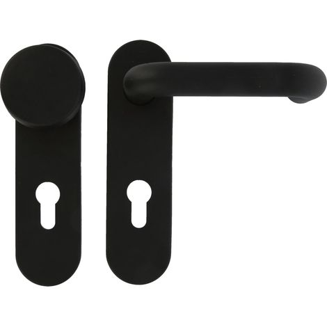 Set di maniglie e pomello nero per porta 3PB72 (1/2)