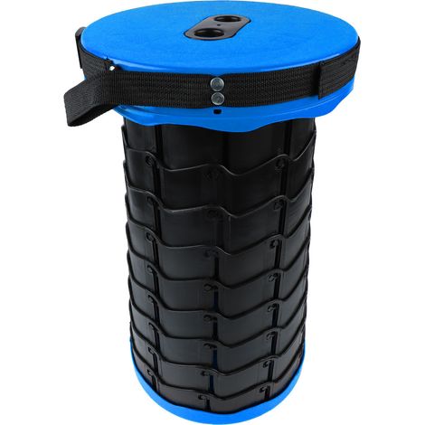 Tabouret pliable télescopique rétractable portable pour pêche bleu (1/5)