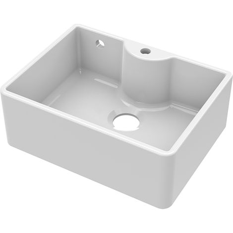 Nuie Butler Fireclay Kitchen Sink with TL and Overflow 1.0 Bowl 595mm L x 450mm W - 1 Tap Hole (1/2)