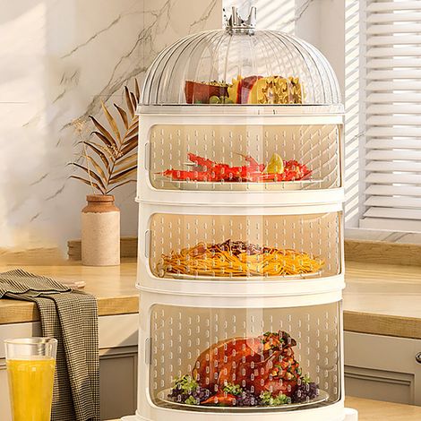 Boîte de conservation alimentaire anti-poussière, récipient multifonctionnel et hermétique pour l'été, 4 compartiments (1/5)