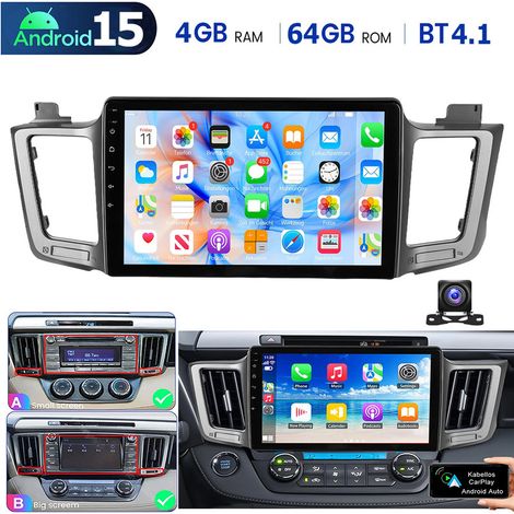 DAB+ (en option) Pour Toyota RAV4 2013-18 Carplay Android 15 Autoradio GPS NAVI BT SWC BT - 4+64G CAM