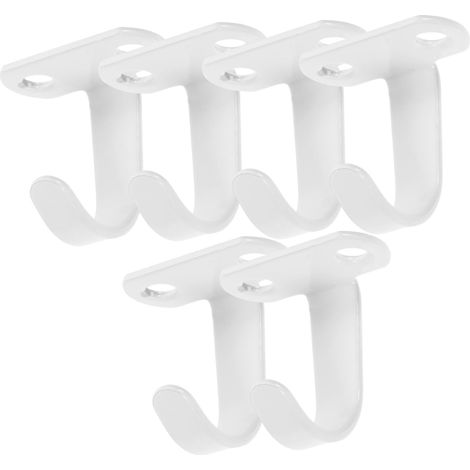 6 crochets plafond blanc fer pour suspension et rangement (1/5)