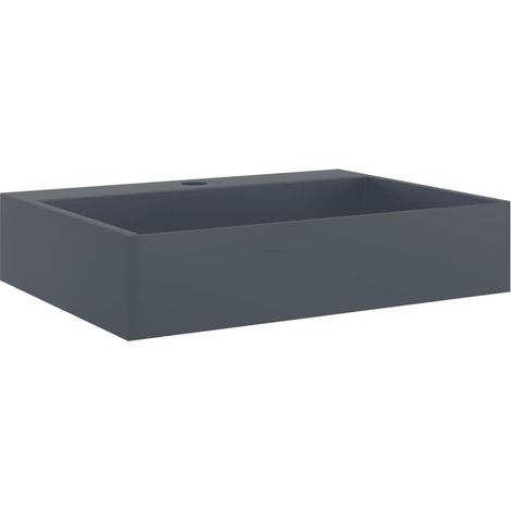 Vasque 50x38x11 cm fonte minérale/marbre anthracite