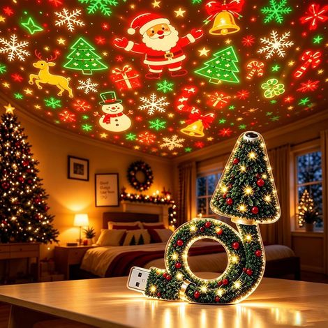 Lampe projecteur Noël USB 6 scènes pour chambre (1/5)