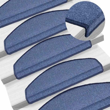 vidaXL Stair Mats 10 pcs 65x24x4 cm Blue Half Round Large (1/5)