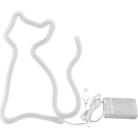 Décoration murale lumineuse LED en forme de chat coloré, idéale pour une demande en mariage, un mariage ou une fête d'anniversaire. (1/5)