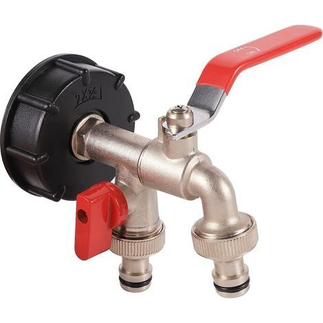 IBC Adaptateur,S60X6 Adaptateur de réservoir IBC, 1/2" IBC Robinet à Boisseau Sphérique Robinet Jardin,Adaptateur Robinet Tuyau Arrosage (1/5)
