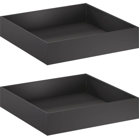 Macetero de Jardín 2 uds. Negro 80 x 80 x 20 cm vidaXL (1/5)