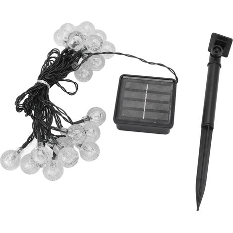 Ortviai Guirlande Lumineuse Solaire Extérieure 20 LED Blanches, 5 m, Étanche IP65, 2 Modes (Fixe & Clignotant) (1/5)