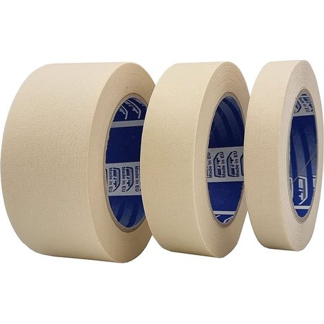 Nastro mascheratura per edilizia in carta resistente 60°C. taglia  - 50mm x 50mt (3 rotoli)