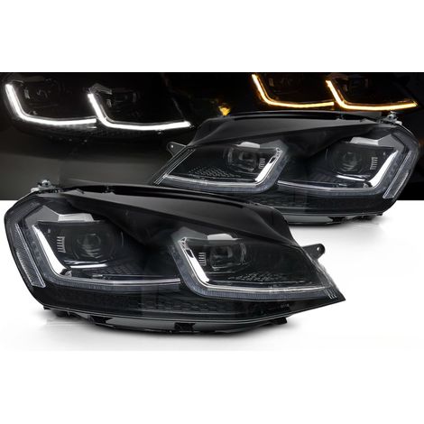 Paire de feux phares VW Golf 7 de 2013 a 2017 FULL LED DRL Dyn Silver-42610073 (1/5)