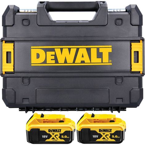 Dewalt DCB184 5.0ah 18v XR Lithium Ion Battery Twin Pack + Tstak Drill Case (1/5)
