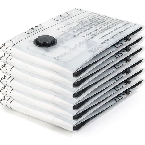 Sacs de Rangement Sous Vide 6 Pièces (100x80 cm) Réutilisables - Gain de Place Maximal pour Literie, Couettes, Couvertures et Voyage