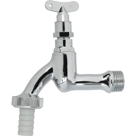 Robinet de purge avec clé tubulaire 1/2’’ avec raccord pour flexible poli chromé