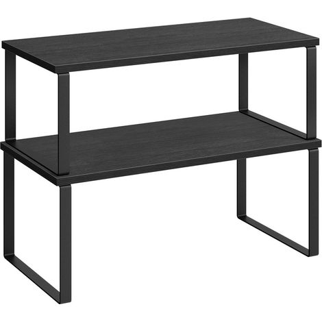 Songmics – Étagère à épices extensible – Lot de 2 – Métal et bois d'ingénierie – Dimensions 19,5x39,7x15,8 cm – Capacité 15 kg par étagère (1/5)