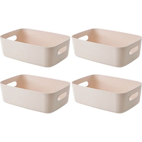 Boite De Rangement - Polypropylene - 45 X 30 X 25 Cm - Blanc - Avec Poignees - Pour Salle De Bain Cuisine Salon Toilettes - 1 Unite (1/5)