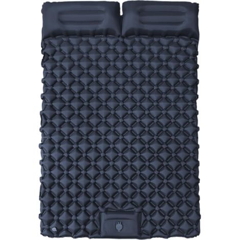 Générique Tapis De Camping Gonflable Ultraléger 190x120cm Double Camping Gonflable Nylon TPU Pompe Pieds 180s Isolation Froid Trekking Randonnée Extérieur Confort Compact Léger