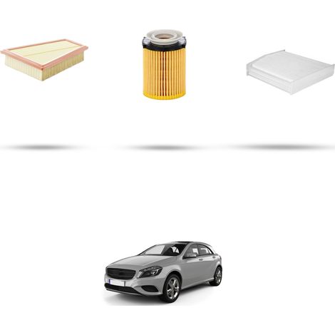 Kit tagliando 3 filtri compatibile con Mercedes Classe A (w176) A160 75kw Dal 2015 (1/4)
