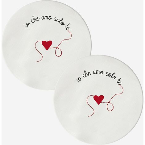 Set 2 sottopiatti rivestiti per tavola Loving Io Che Amo Solo Te (1/2)