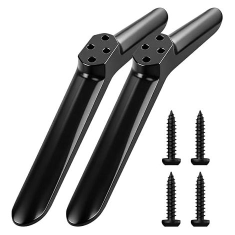 Pieds de Support TV Universels, Base Pied TV Antidérapante ABS 32-55 Pouces, Socle de Remplacement avec Vis, Compatible 32-55 Pouces (Noir) (1/5)