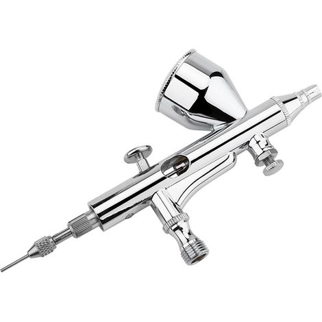 Kit pistolet à peinture double action avec buses de 0,2 mm/0,3 mm/0,5 mm, adapté à la décoration de gâteaux, au nail art, au modélisme et à d'autres applications. (1/5)