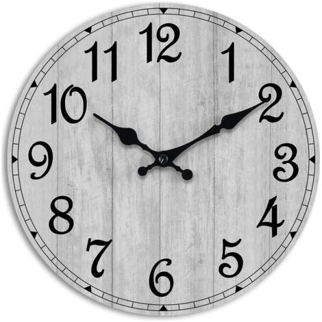 Horloge murale, horloge murale rustique de 25 cm (10 pouces), fonctionne à piles, silencieuse (sans tic-tac). (1/5)