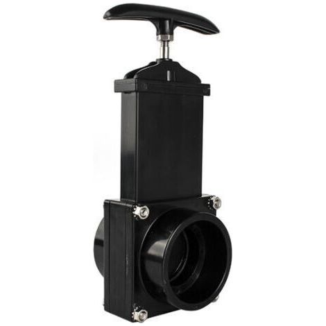 BUNTHAUS Valve de vidange pour camping-car, diamètre 50 mm, à glissière, noire, robuste et légère, pour eaux usées, compatible avec les caravanes et les fourgons aménagés. Valve anti-retour idéale pou (1/5)