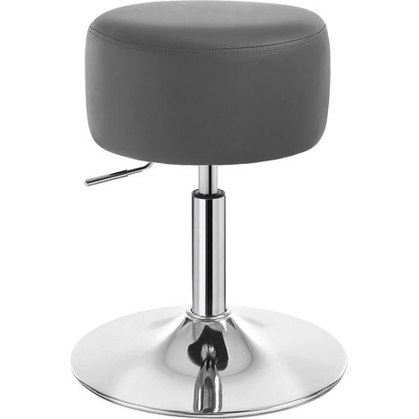 WOLTU Taburete de bar de piel sintética de altura regulable, taburete de cocina, capacidad de carga 100 kg, gris (1/5)