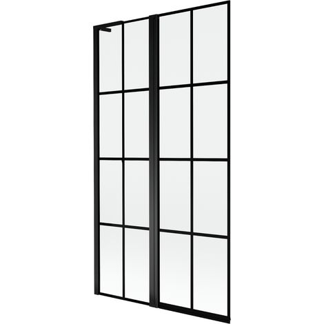Mexen Mist L paroi de baignoire 2 volets gauche 100 x 150 cm, grille noire, noir - 8A9L-100-011-70-77-L (1/5)