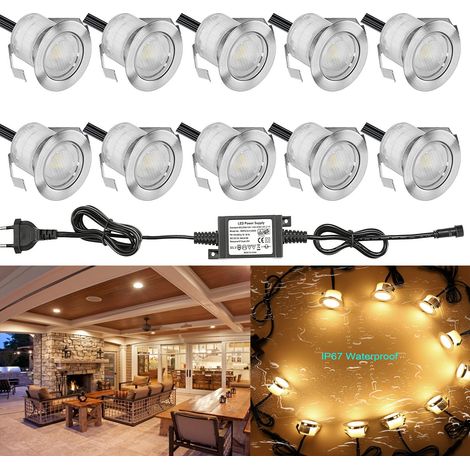 Lot de 10 Spot Encastrable Exterieur pour Terrasse Enterré Plafonnier spot Led Extérieur Encastrable DC12V 0.6W IP67 Ø30mm Spot Terrasse Exterieur Encastrable (1/5)