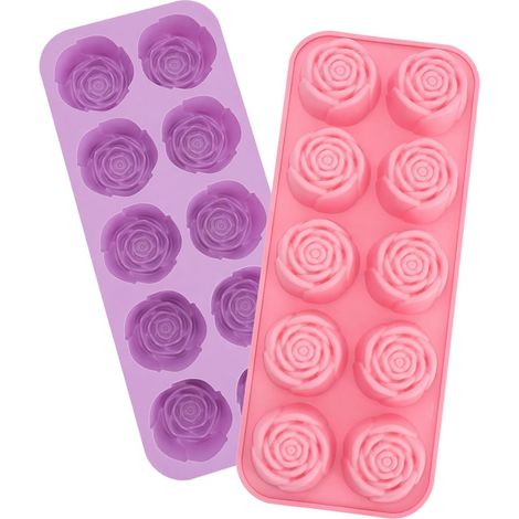 moule silicone fleur, 20 cavités moule silicone bougie moule à glaçons en silicone réutilisable moules silicone pour savons, bougies et chocolats violet (1/5)