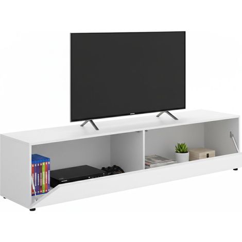 Mueble para TV Borger, un estante, una puerta, 2 compartimentos, 42x180x42h cm Blanco