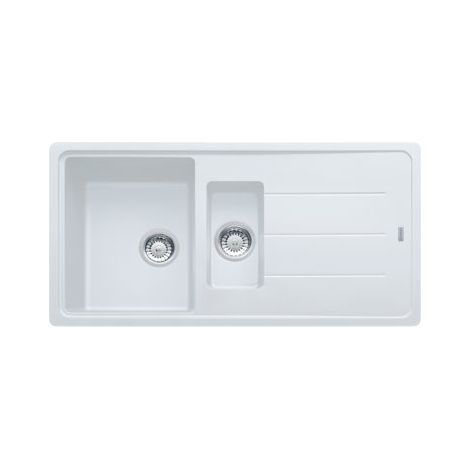 Franke Boston BFG 651. Colore del prodotto: Bianco, Numero di vasche per lavello: 2 ciotole, Dimensioni prima vasca (LxL): 340 x 420 mm. Larghezza: 970 mm, Profondità: 500 mm, Larghe... - 114.0276.136 (1/2)