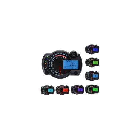 Compteur de vitesse universel pour moto 7 couleurs, 15000 tr/min écran LCD numérique RX2N Instrument réglable Odomètre Tachymètre avec capteur de vitesse 0–299 km/h
