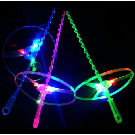 Ede Jouet à mâcher pour chien, Lot de 8 Soucoupe volante lumineuse à pousser à la main, soucoupe volante lumineuse, jouet libellule en bambou (1/3)