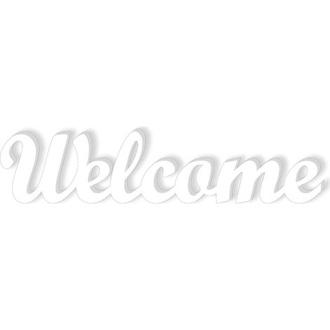 Lupia - Scritta in Legno 3D Welcome 190 x 820 x 10 mm Colore Bianco (1/2)
