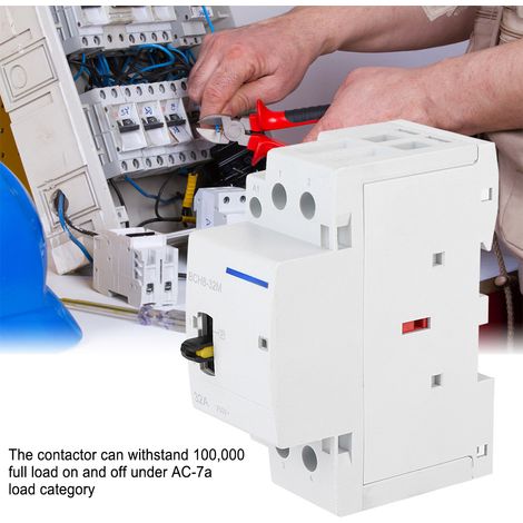 Contacteur AC domestique 2P 32A avec commande manuelle pour électrique bâtiment 230V (1NO1NC) (1/5)