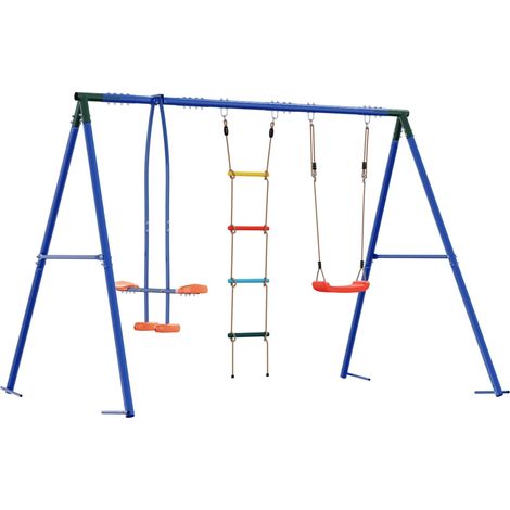 Outdoor Schaukelset Mehrfarbig Stahl und PE vidaXL