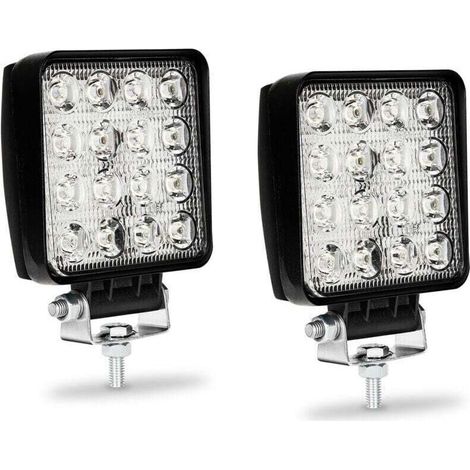 Faros antiniebla LED de 48 W – paquete de 2 unidades para coche, camión, UTV, SUV, ATV, tractor y barco. (1/4)