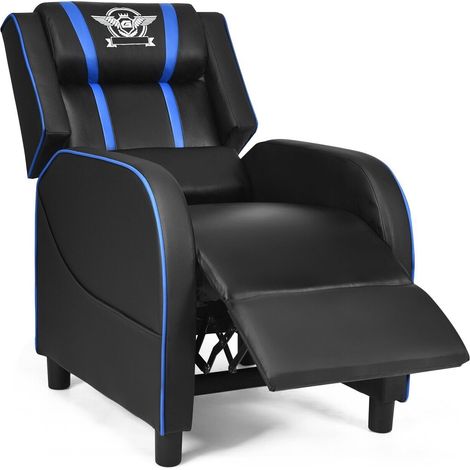 Gaming Recliner Chair PU Leather Single Recliner Sofa Adjustable w/ Footrest (1/5)