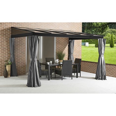 Sojag Terrassenüberdachung St. Barthelemy 10x12, anthrazit, 296 x 364 x 240 cm (L x B x H), Aluminium
