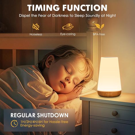 Lampe de Chevet, Veilleuse d'allaitement Nuit, Veilleuse Bébé Tactile avec 13 Couleurs RGB, 2500mAh Rechargeable USB, Lampe de Chevet sans Fil Télécommande pour Chambre Eanfant Salon Camping (1/5)