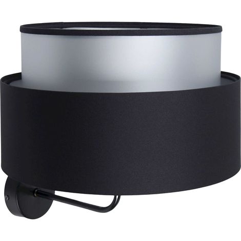 Applique murale satin noir et argent effet lumineux élégant - Noir satin avec intérieur argenté (1/5)