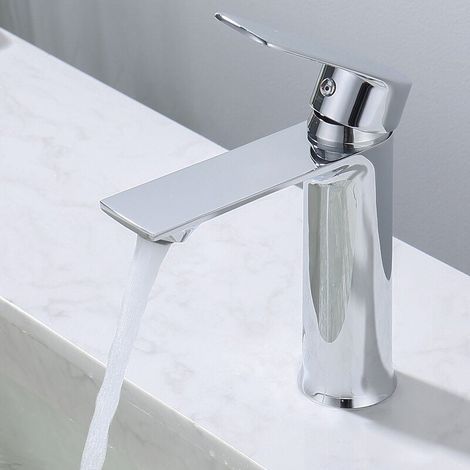 Mitigeur Robinet Lavabo Laiton Céramique Évier Robinet Noir et Blanc en Porcelaine À Long Cou Vintage Floral avec l'entrée Robinet d'eau Froide/Chaude Cuisine Salle de bain chromé: (1/4)